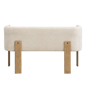 48.5" Upholstered Solid Loveseat (Natural Ash+Almond)