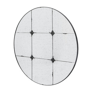Traditional Decor Style Round Antique Glass Wall Mirror, Wall Decor For For Bathroom Entryway Console Lean Against Wall - Black