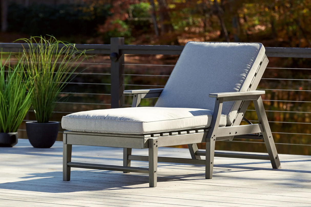Visola - Chaise Lounge with Cushion - Gray - Best Buy Furniture