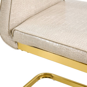 Elegant Design Alligator Skin Upholstered Dining Chairs