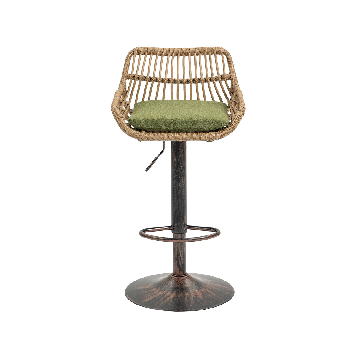 Modern Swivel Bar Stools Adjustable Counter Chairs With Footrest (Set of 2)
