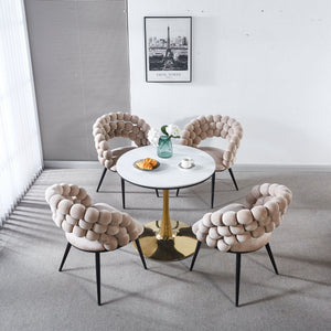 Modern Chair With Tube Legs, Soft Cushions And Comfortable Backrest