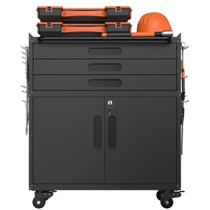 Rolling Tool Cabinet Heavy Duty Garage Storage With Lockable Doors