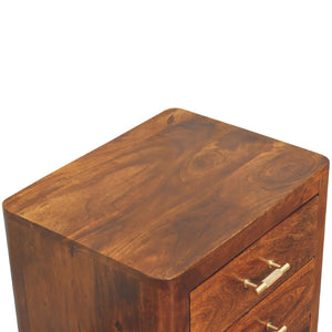 Luca Chestnut Nightstand With 3 Drawers