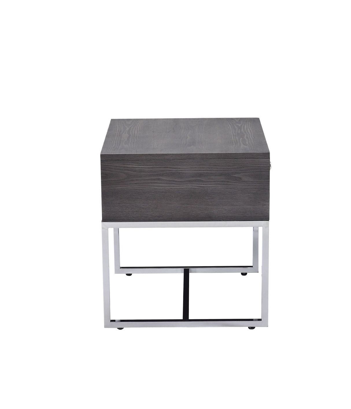 Iban - End Table - Gray Oak / Chrome - Best Buy Furniture