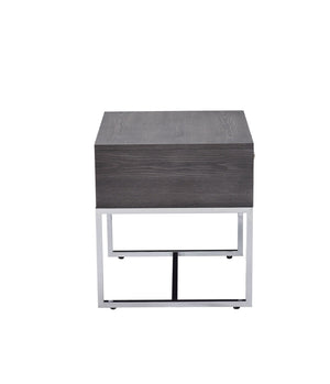 Iban - End Table - Gray Oak / Chrome - Best Buy Furniture