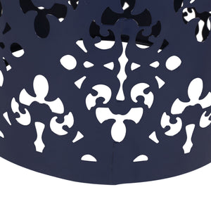 Modern Iron Cut Design End Table (Set of 2) - Navy Blue