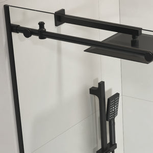 60" W x 76" H Sliding Frameless Shower Door in Matte