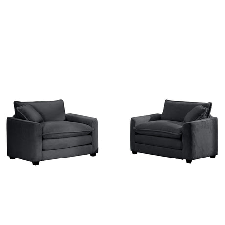 Modern Classic Fabric Single Chair Deep Seat Sofa With Pillow