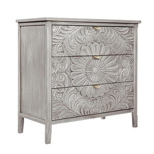 3 Drawer Cabinet, American Furniture, Suitable For Bedroom, Living Room - Light Gray