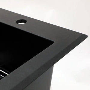 Quartz Kitchen Sink, Granite Composite, Drop In Sink With Durable Design