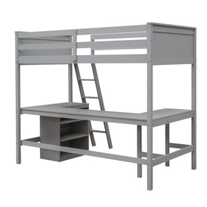 Loft Bed With Shelves With Desk