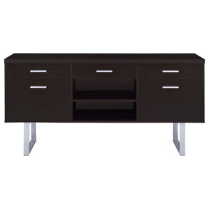 5 Drawer Credenza With Open Shelving - Cappuccino