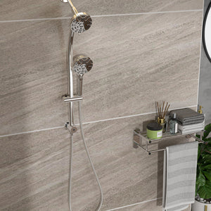 Multi Function Dual Shower Head System With 4.7" Rain Showerhead, 8 Function Hand Shower, Adjustable Slide Bar