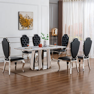 Marble Dining Table for 6 People