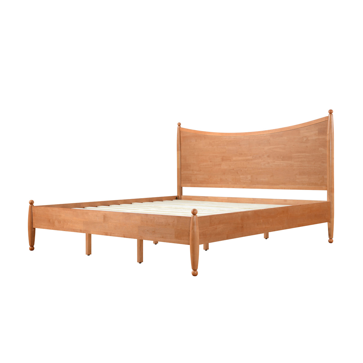 Classic Transitional King Size Solid Wood Platform Bed Frame