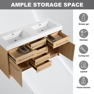 Freestanding Bathroom Vanity With Resin Sink, Soft-Closing Doors And Drawers