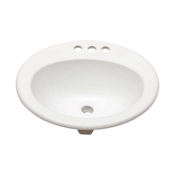 Modern Ceramic Oval Undermount Bathroom Sink with 3 Faucet Holes - White