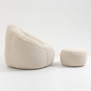 Bedding Bean Bag Sofa Chair High Pressure Foam With Footrest
