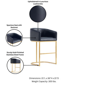 Mid-Century Modern Stool With Steel Base