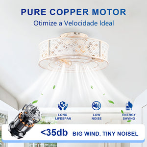 20" Flower Style Iron Ceiling Fan With Remote Control