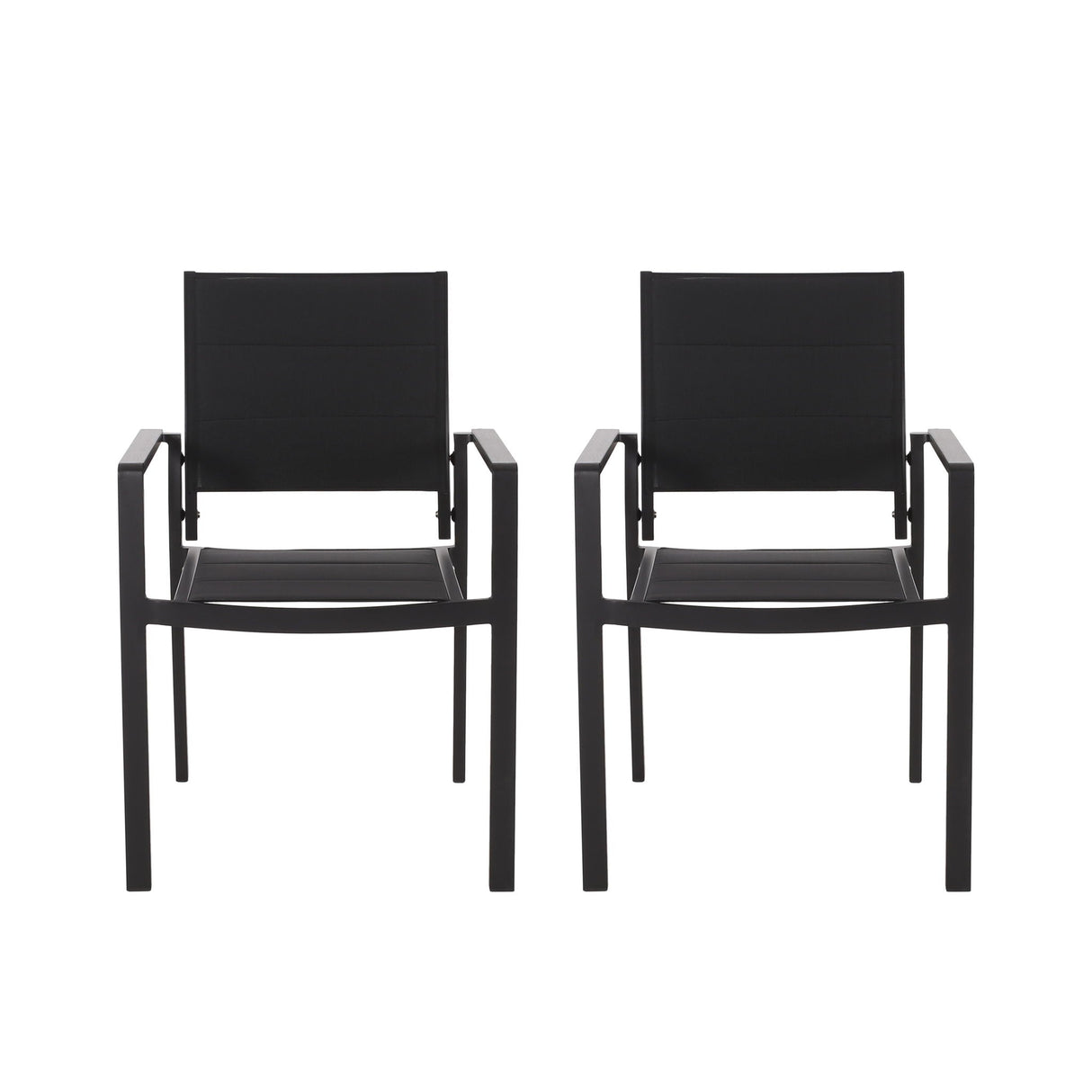 Baird - Outdoor Mesh And Aluminum Dining Chairs - Black - Best Buy Furniture