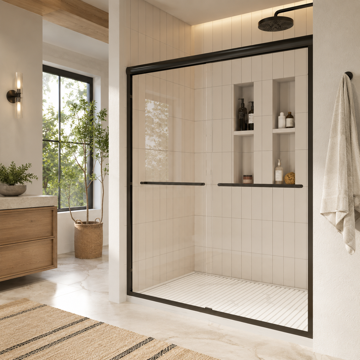 50-54" W x 72" H Framed Double Sliding Shower Door
