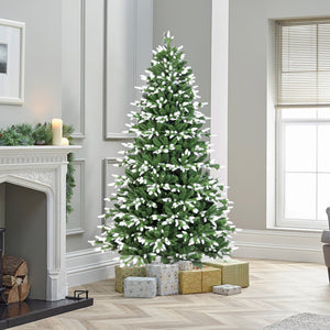 6FT Artificial Christmas Tree with White-Tipped PE & PVC