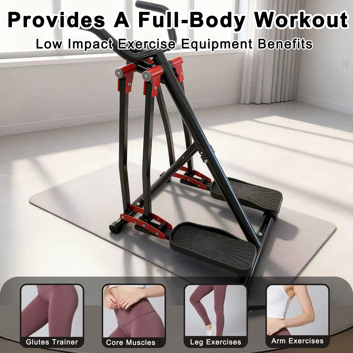Air Walking Elliptical Machine - Foldable Cardio Cross Trainer