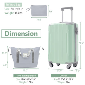 20 Inch Carry On Luggage Set 3 Piece with Spinner Wheels