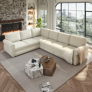 118" L-Shaped Convertible Sofa Bed