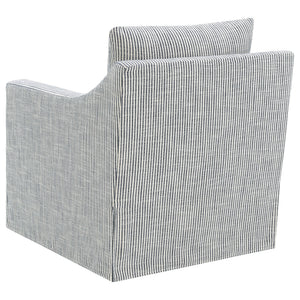 Merced - Upholstered Sloped Arm Accent Swivel Chair With 360 Degree Swivel Base - Gray