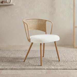 Wicker Dining Chairs - 2-Piece Set - Farmhouse Style