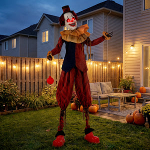 HOMCOM 95" Large Animated Clown Halloween Decorations