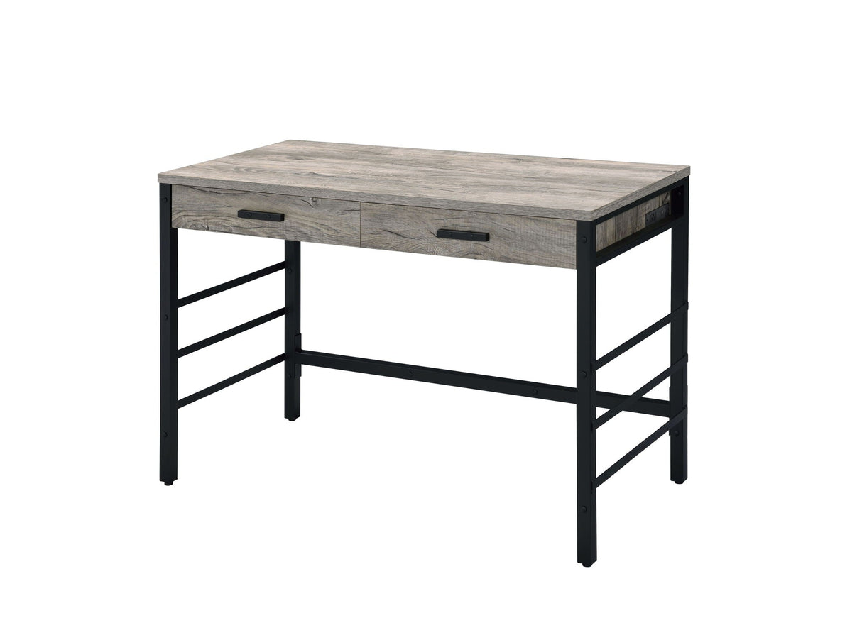 Disho - Weathered Writing Desk With USB - Oak - Best Buy Furniture