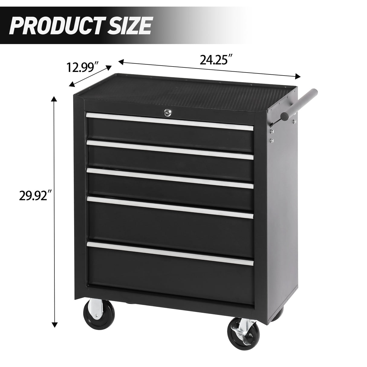 5-Drawer Rolling Tool Chest w/Lock & Key