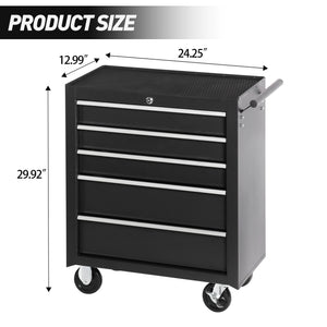 5-Drawer Rolling Tool Chest w/Lock & Key