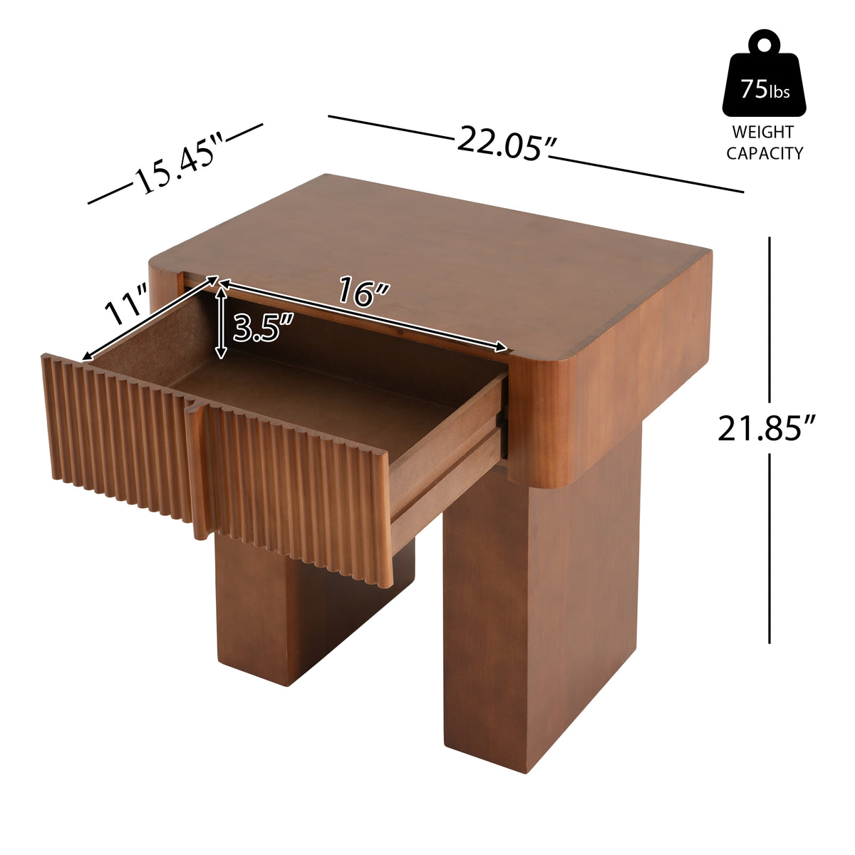 Wood End Table with Drawer