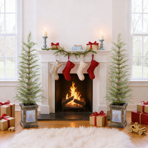 4Ft Pre Lit Artificial Christmas 2 Piece Set - Green