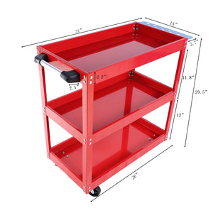 Tool Cart on Wheels - 3 Tier Rolling Mechanic Tool Cart