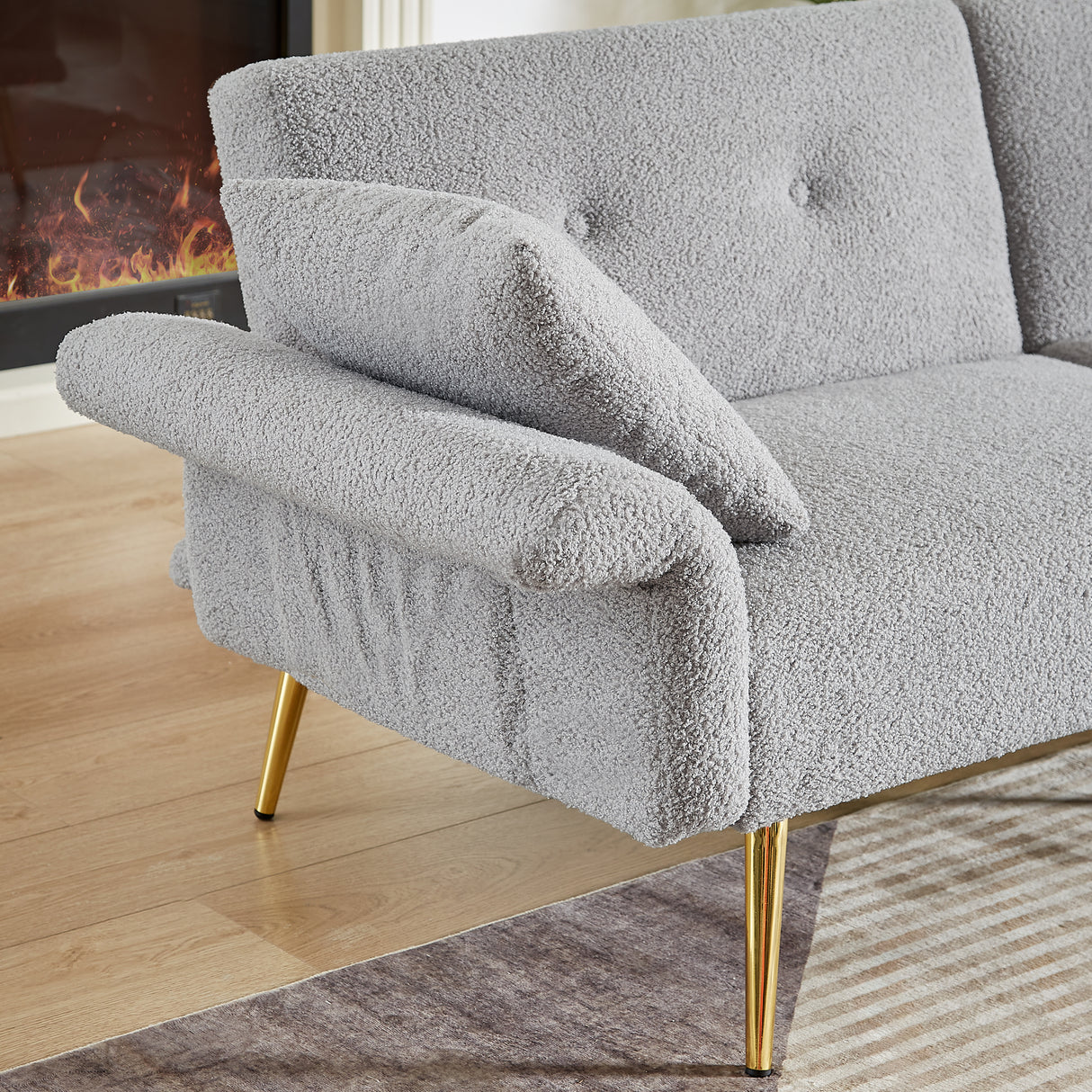Modern Teddy Upholstered Accent Loveseat Sofa