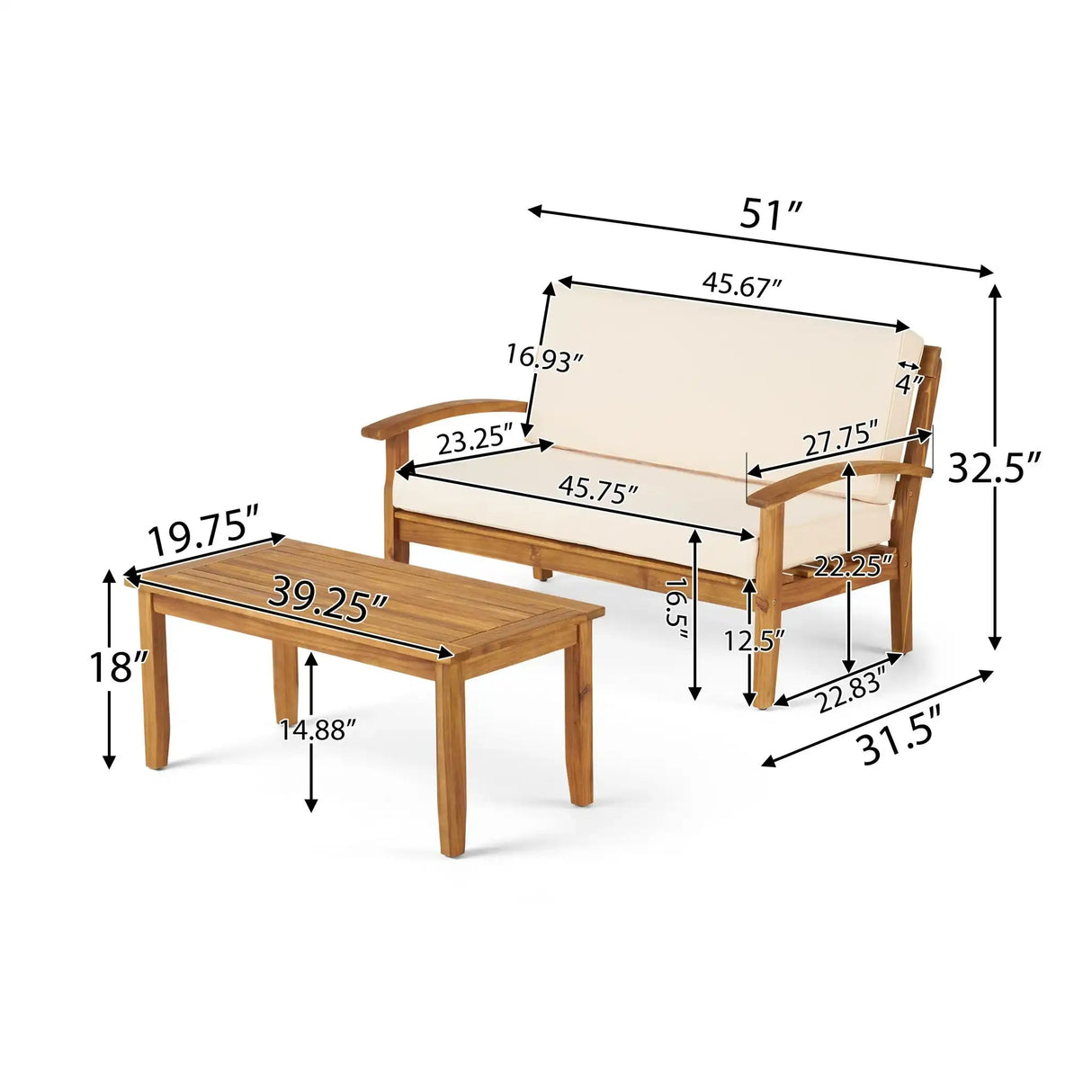 Outdoor Chat Set With Coffee Table And Loveseat - Best Buy Furniture