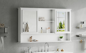 60" Wall-Mounted Bathroom Medicine Cabinet with Mirrors