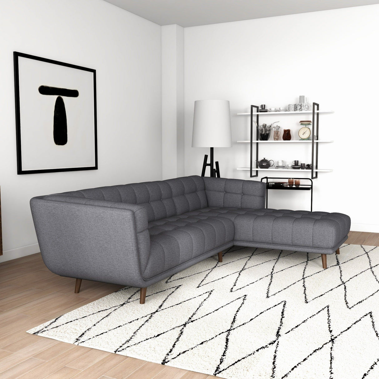 Addison - L Shape Sectional Sofa Tufted
