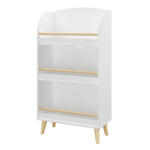 Bookshelf 3 Tier Book Organizer With Toy Storage - White