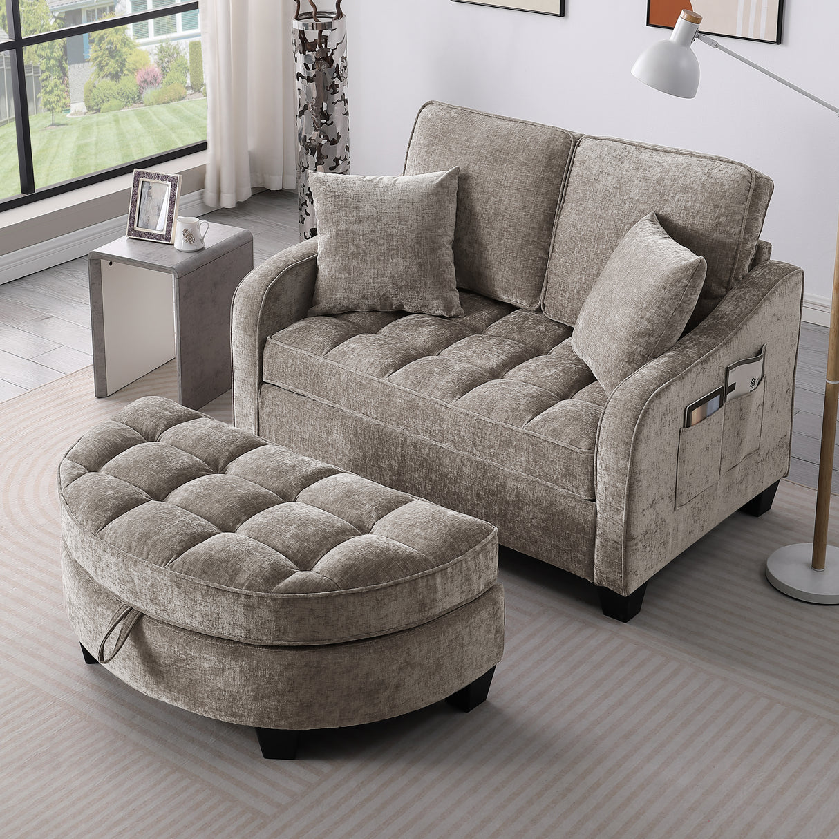 Two-Seater Sofa with Chaise Longue