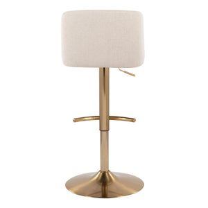 Toriano - Contemporary Adjustable Barstool With Swivel With Rounded T Footrest (Set of 2)