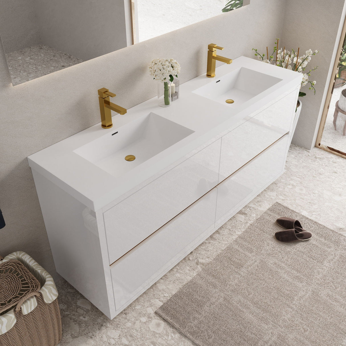 Bathin Freestanding Bathroom Vanity With Double Sinks
