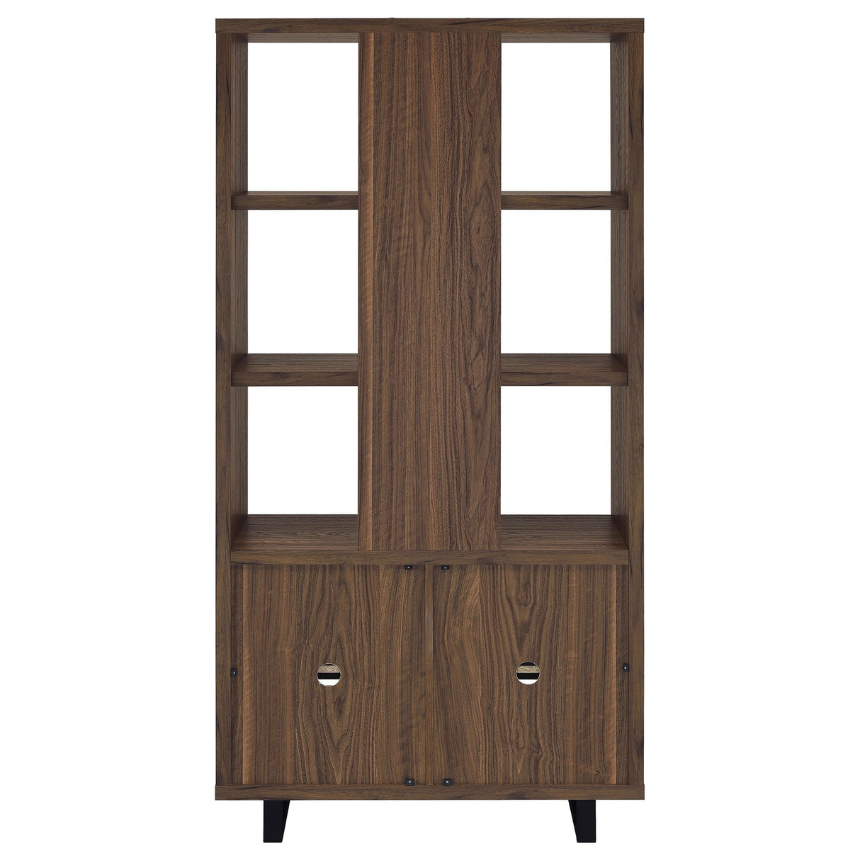 Rodger - 3 Shelf Cabinet Bookcase - Walnut