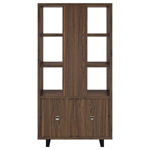 Rodger - 3 Shelf Cabinet Bookcase - Walnut
